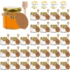 Mini Glass Honey Jar, Small Honey Container with Wooden Dipper, Bee Pendants, Stickers, Dishwasher Safe, Canning Jars 1