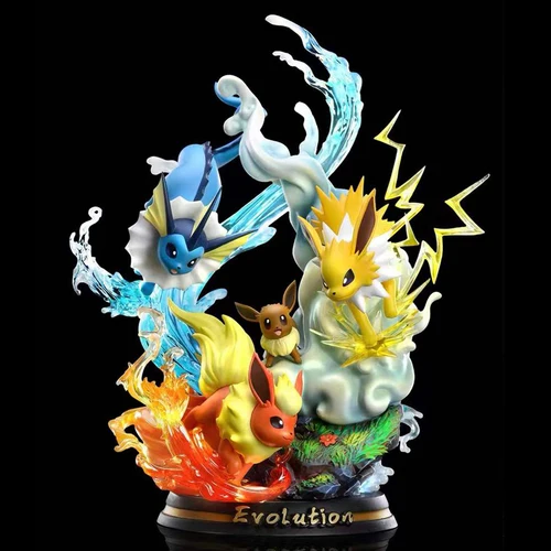 Pokemon MFC Evolution Group Mewtwo Charizard Gengar Eevee Blastoise Venusaur Luminous Figures Glowing Model Decoration Gift wwe toys Action & Toy Figures