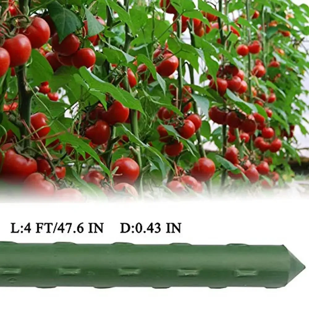 48" Metal Plant Stakes Garden Tomato Supports & Tree Sticks 50 Pack Sturdy & Weather Resistant For Potted Climbing Plants