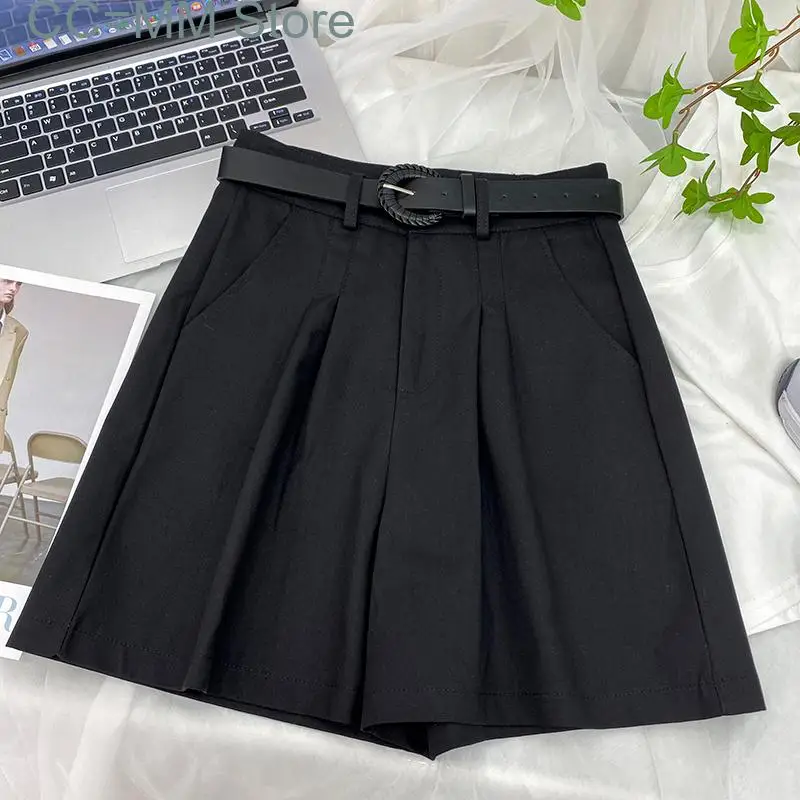new Suits Shorts for Women Summer Korean Fashion Baggy Straight Casual Cargo Shorts Office Ladies Knee Length Shorts