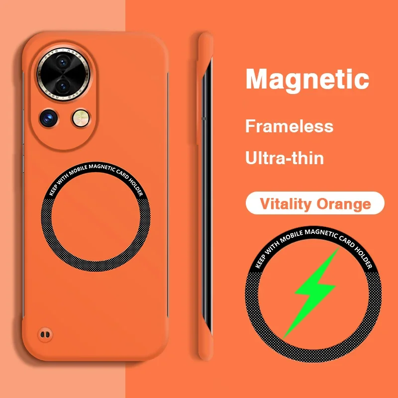 Sleek Magnetic Frameless Phone Case with Hard Back Cover