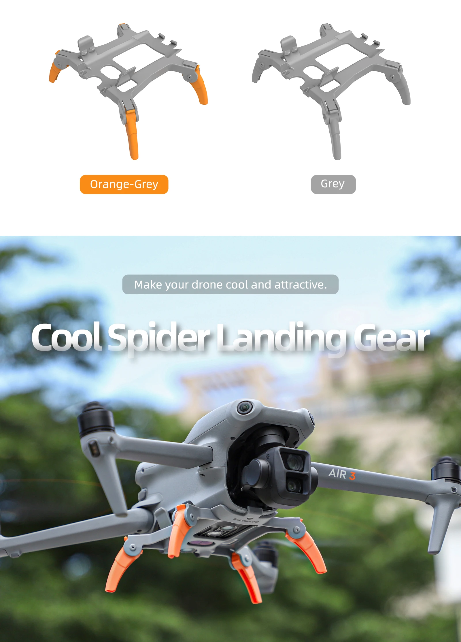 Description Picture 3 of itemSunnylife accesorios for DJI AIR 3S AIR 3 Landing Gear Spider Propeller Holder Silicone Propeller Strap Protector
