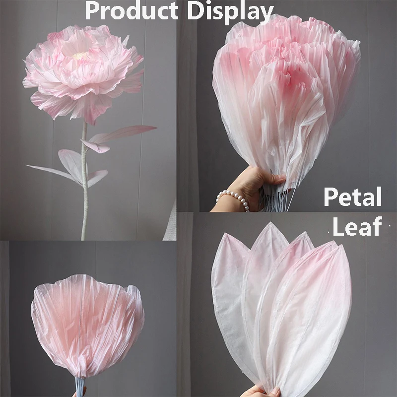 10 Stück künstliche Riesen-Pfingstrosen-Blatt-Blatt-Material, halbfertig, handgefertigt, DIY, große Papierkunst, Blume, Zuhause, Hochzeitsdekoration