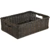 Under The Bed/Basic Wicker Storage Basket, Medium, 20 in L x 14.5 in W x 6 in H, Antique Walnut Brown 1