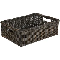 Under The Bed/Basic Wicker Storage Basket, Medium, 20 in L x 14.5 in W x 6 in H, Antique Walnut Brown 1