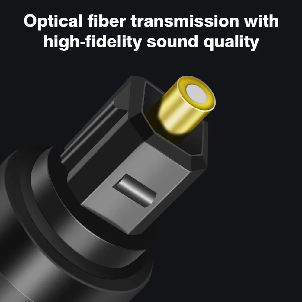 Right-Angle Toslink Fiber Optical Cable with 360-Degree Rotating Plug for Home Theater Audio Systems