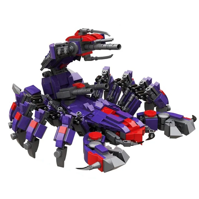 

880pcs Purple Scorpion Anime Figure Building Blocks Beast Robot Dolls Model Action Figure Kids Construction Toy