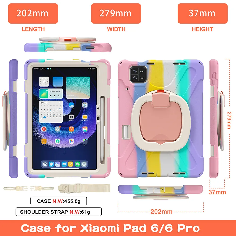 6 Kids, Kickstand estável, capa protetora para