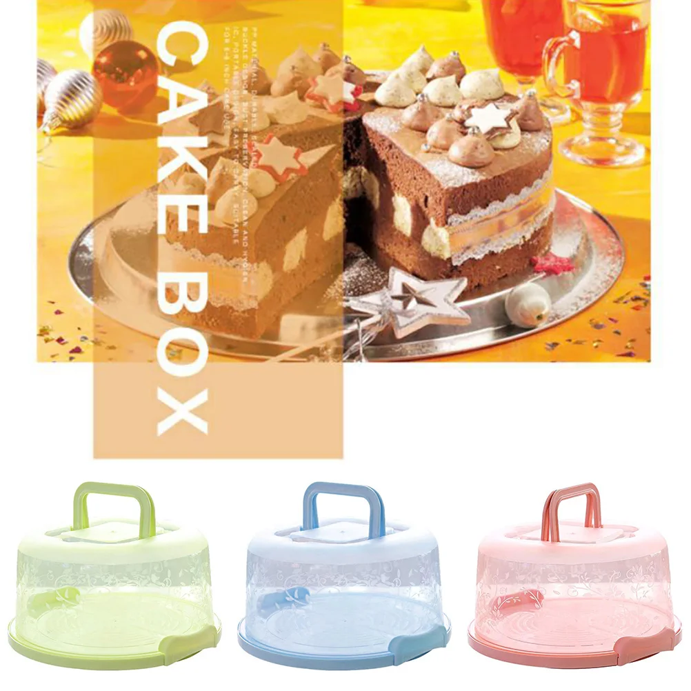 Portable Cupcake Carrier Food Preservation Boxwith Handle Transparent Cake Box Portable Cupcake Carrier