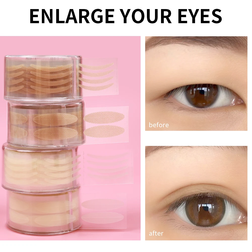 Lace Invisible Double-fold Eyelid Sticker Self-adhesive Eyelid Tape Olive-shaped Eye Lift Makeup Tools Girls 600/2400PCS Double Fold Eyelid Tape