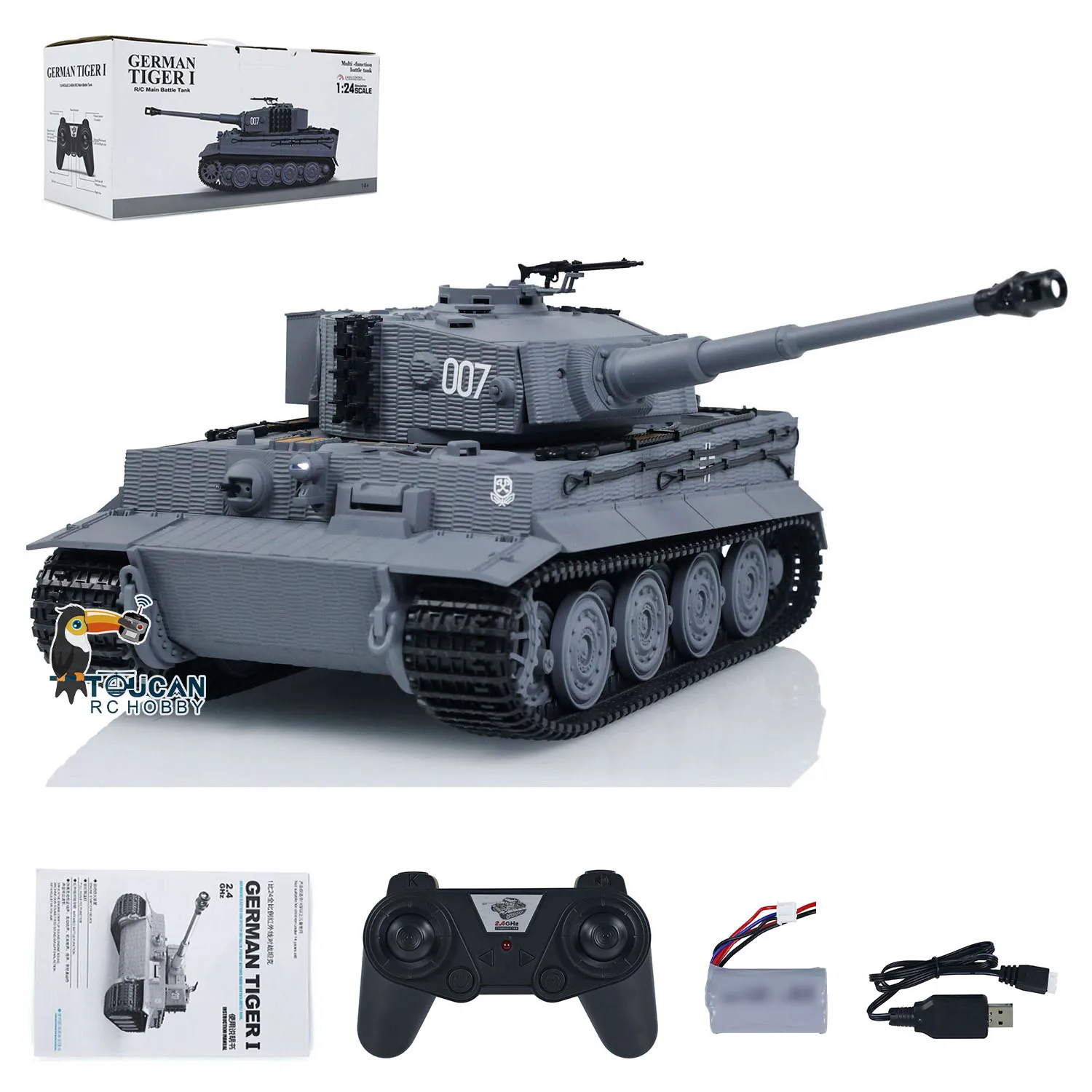 1/24 Taigen RC Battle Tank Tiger I Remote Control Infrared Combat Military Tanks Mini Cars Vehicle Model TH23571 3
