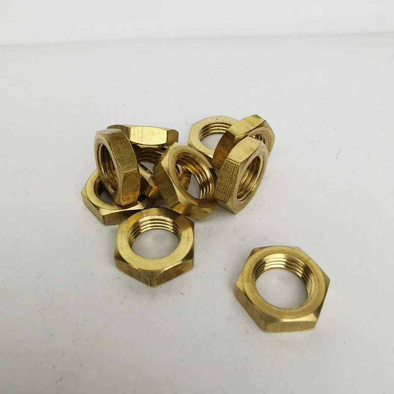 10 pieces Pure Brass nut open hole accessories Screw nut Copper M10 round screw ring fastener decorative Lighting part decorative lights diy lighting accessories