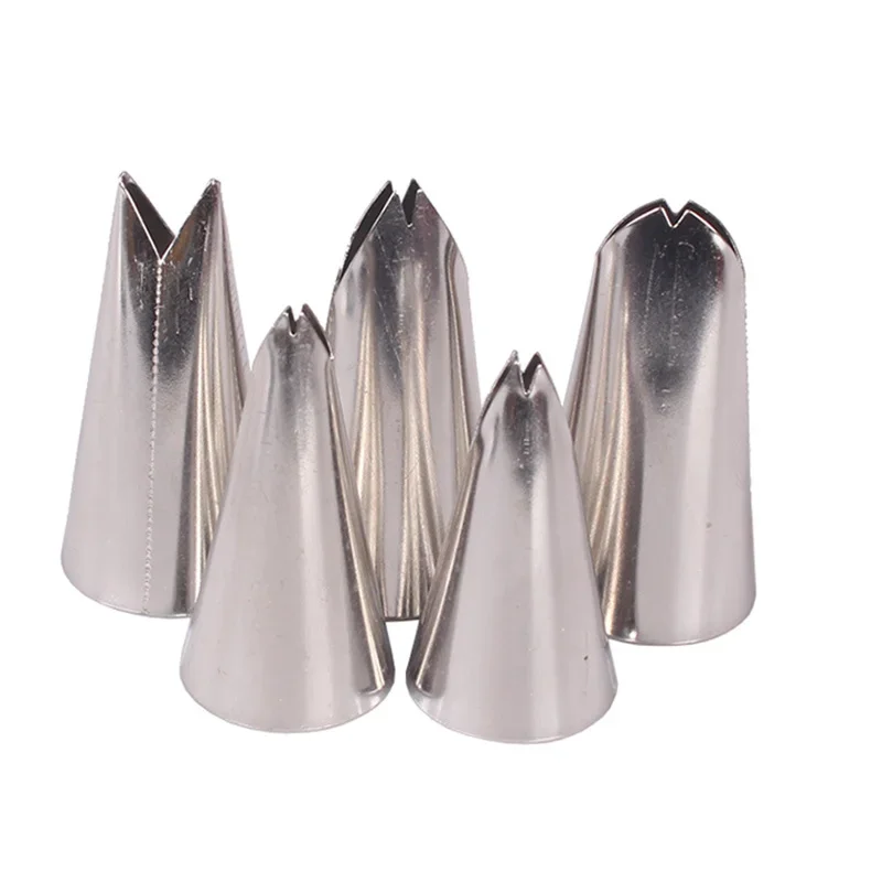 Pastry Nozzles 5 Pcs Set Leaves Stainless Steel Icing Piping Nozzles Tips For Cake Decorating Pastry Fondant Tools pastry nozzles,cake decorating tools