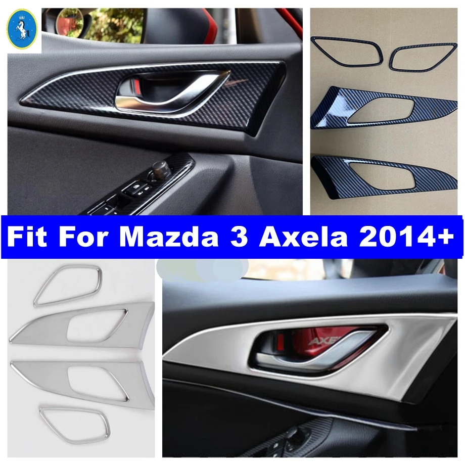 

Inner Door Pull Handle Bowl Interior Decor Panel Cover Trim For Mazda 3 Axela 2014 - 2018 Car Carbon Fiber / Matte Accessories