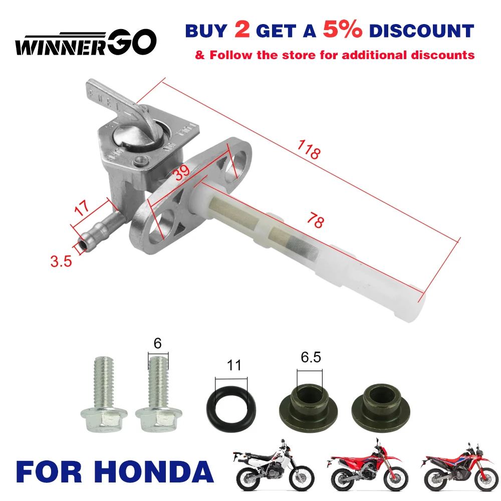 Interruttore Del Serbatoio Del Gas Del Rubinetto Della Valvola Del Carburante Del Motociclo Per Honda Xr 50 70 80 80 100 200 250 600 Crf 50 70 80 100 