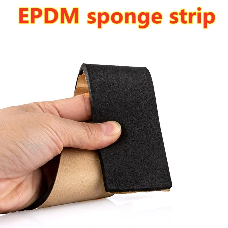 Rubber Self Adhesive Sponge Seal Strip EVA Black Foam Strong Single-sided Adhesive Soundproof Anti-collision Seal Gasket 2m-10m