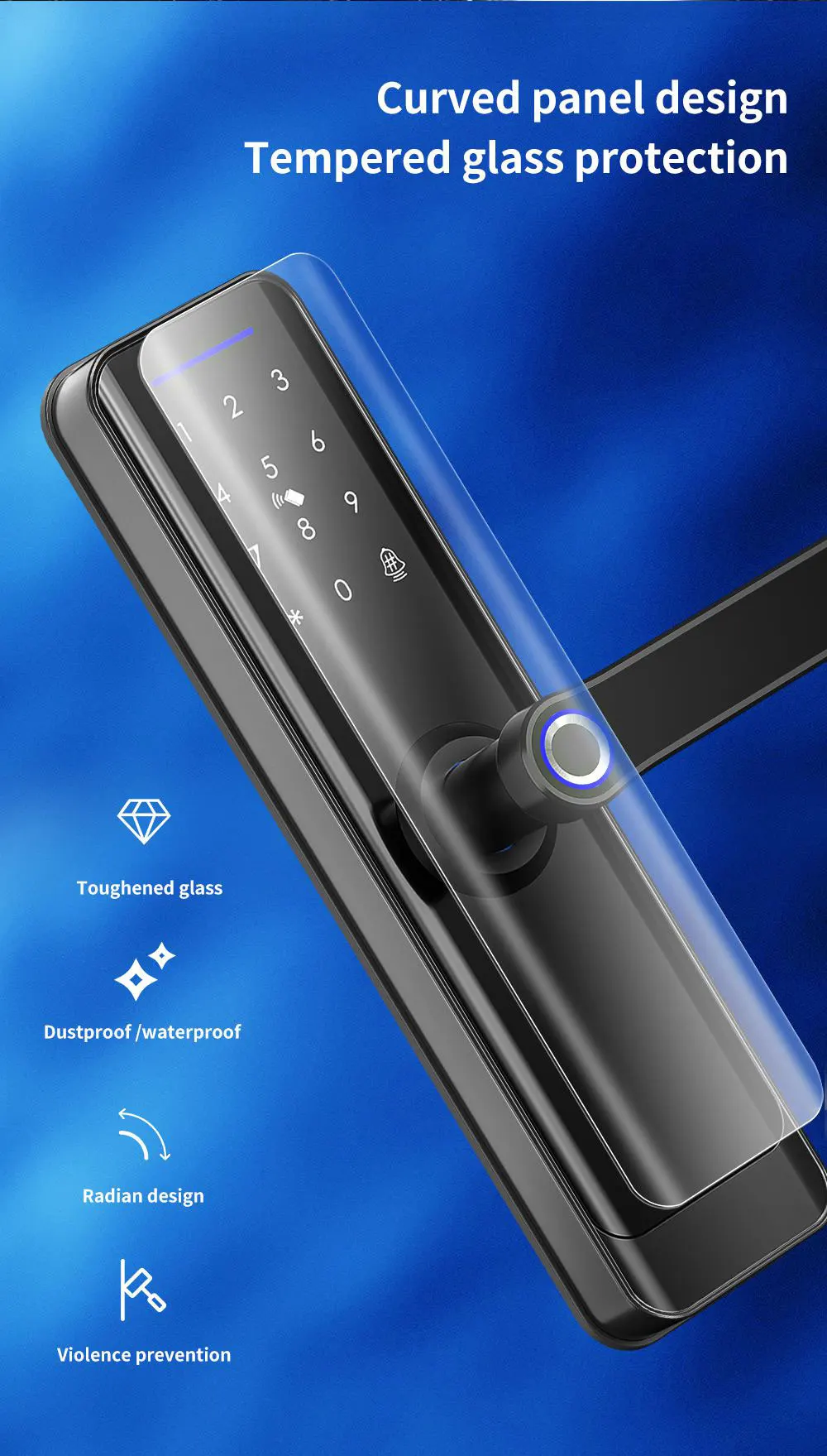Zigbee Smart Lock Work with Tuya App Core Cylinder Home Security Door Lock Encry
