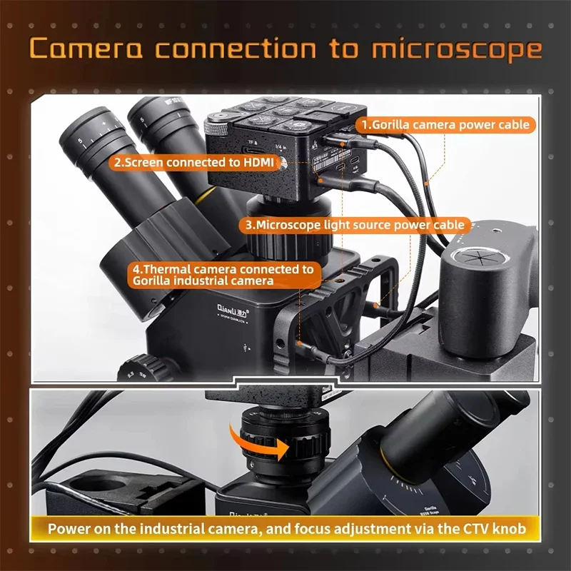 Qianli Gorilla 6558 Trinocular Microscope 6.5X-58X Zoom Industrial