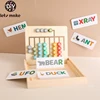 1 Set Wooden Spelling Word Puzzle Game Kid Montessori Educational Toys English Alphabet Learning Writing Skills with 26pcs Cards 1