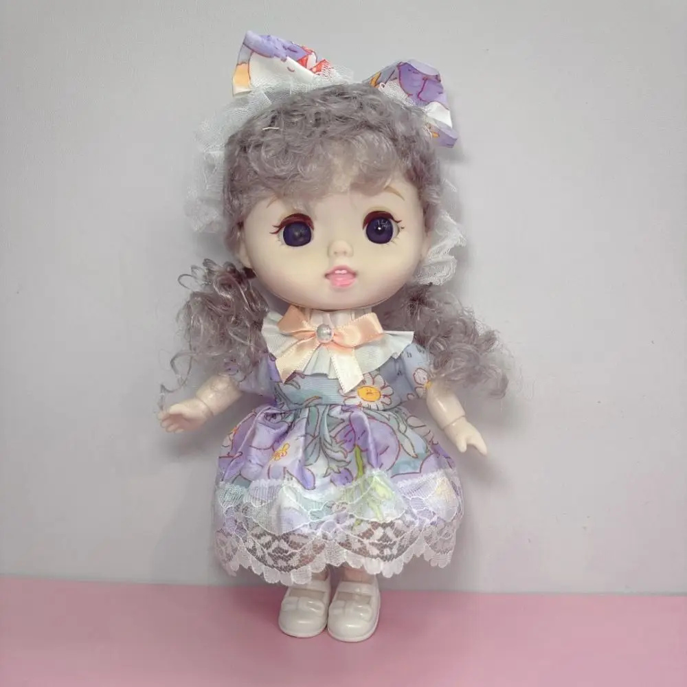 Cute Doll Full Body 20cm Dress Doll Diy Hair Dolly Girls' Doll with Clothes Vinyl Lifelike Girl Dress Up Toys Babies