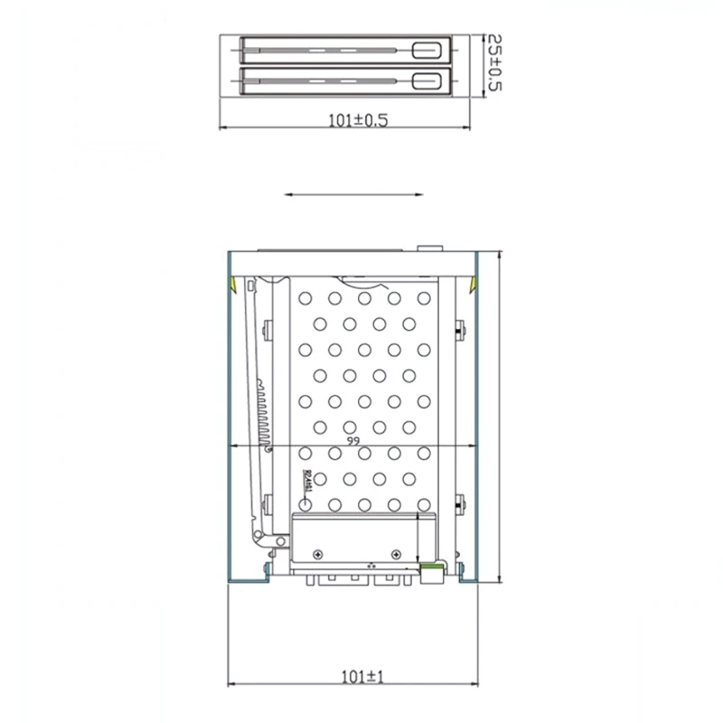 2.5 Inch SSD HDD Enclosure Tray 2-Bay Disk Drive SATA Floppy Drive Enclosure Hard Disk Enclosure Extraction Box