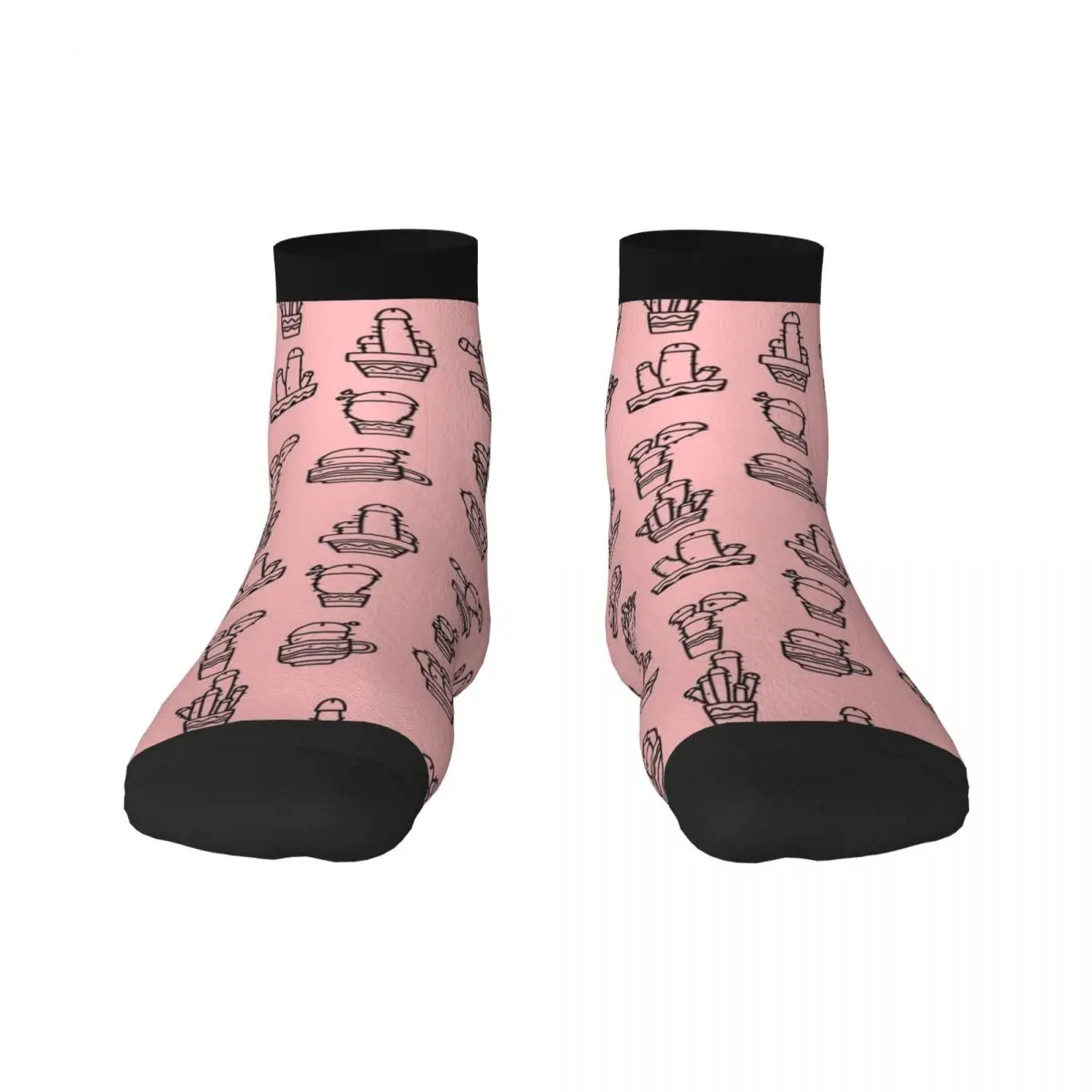 

Носки в стиле ретро для мужчин и женщин, зимние розовые, с изображением петуха, кактуса