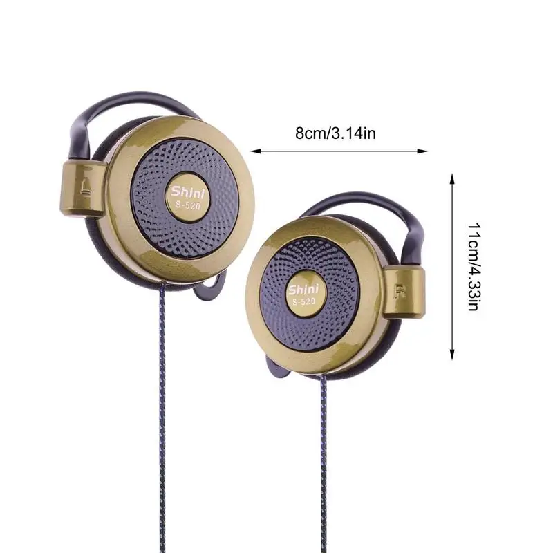 Shini S-520 3.5mm 스테레오 Mp4 이어 후크 게임, 스포츠 레저 휴대폰 범용 이어 후크 헤드셋, 와이어 스포츠 이어폰