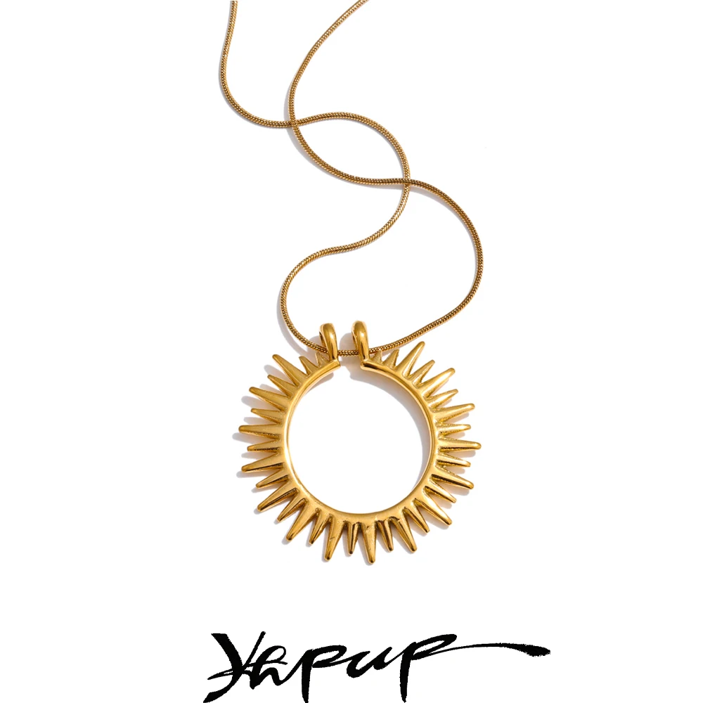 Yhpup Stainless Steel Pendant Necklace Water Resistant