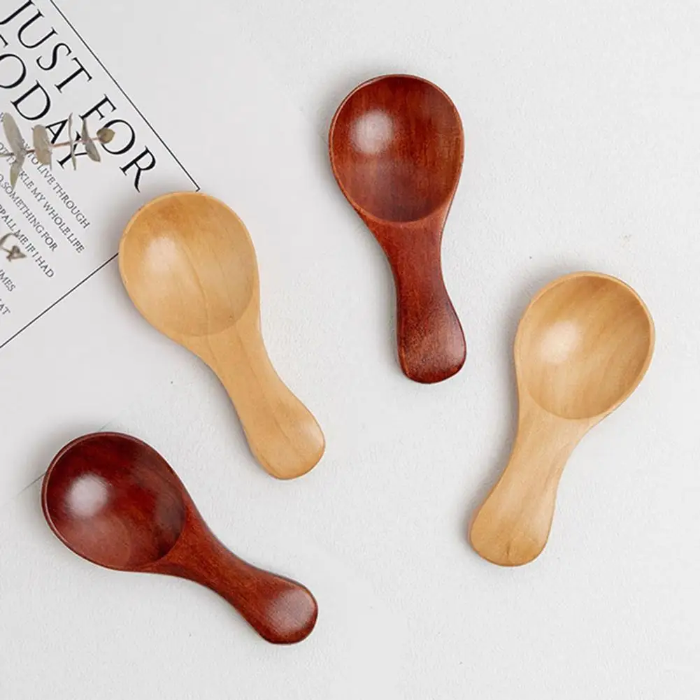 Mini Spoon Food Grade Heat-Resistant Wood Condiment Seasoning Sugar Mini Spoon Wooden Spoons Spice Condiment