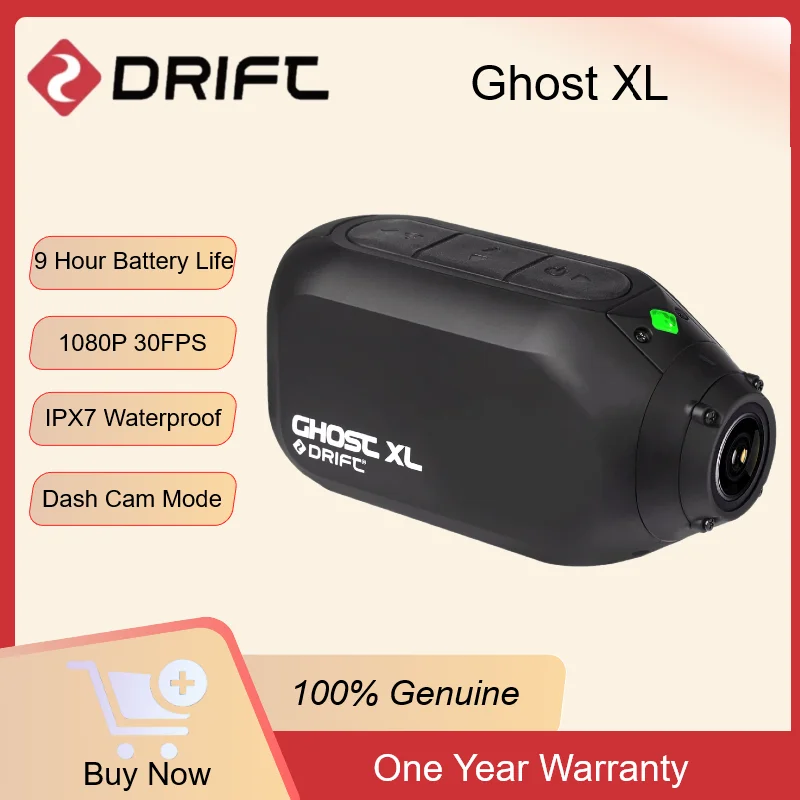 Drift Ghost XL Sport Action Camera 1080P WiFi IPX7 Waterproof 9H Battery Camcord for Motorcycle Helmet/Bike