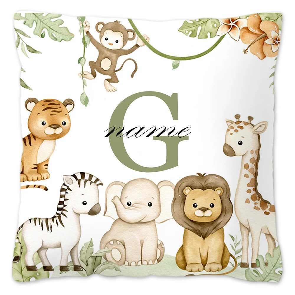 Personalized Animal Pillowcase - Custom Name Kids Bedroom Decoration & Birthday Gift