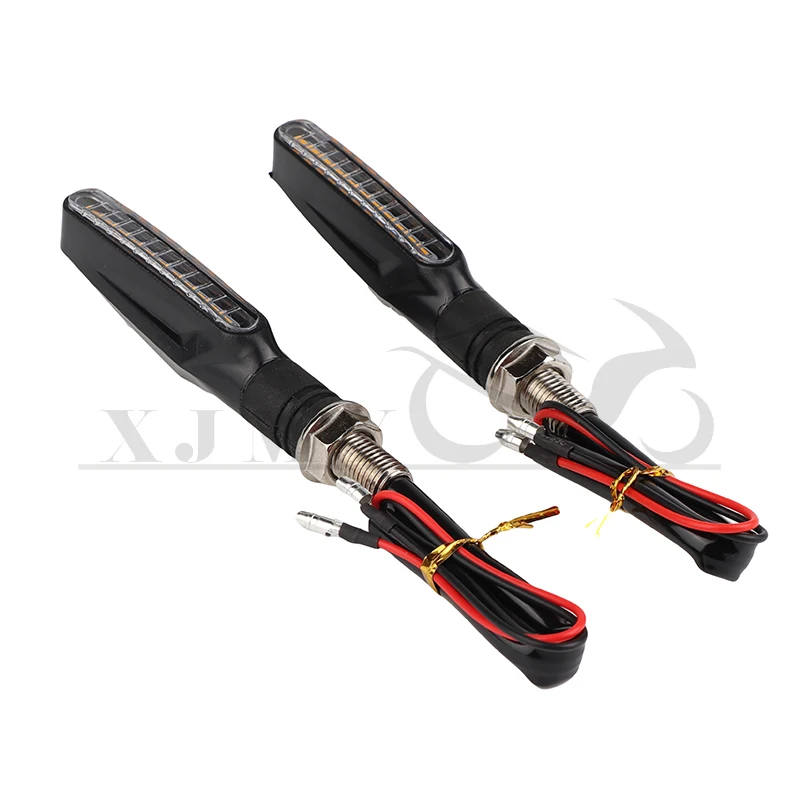 

1/2 PCS LED Motorcycle Turn Signals Light 12 SMD Tail Flasher Flowing Water Blinker IP68 Bendable Flashing Lights