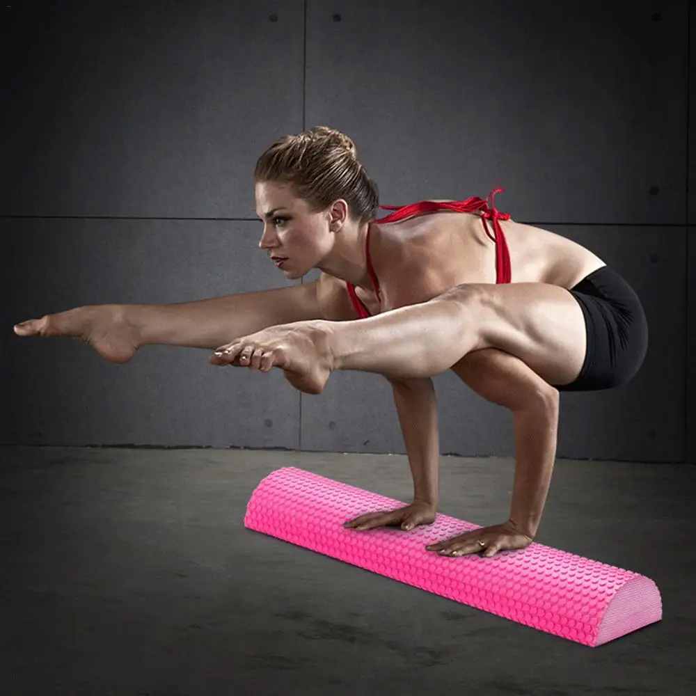 Half Round Eva Foam Roller For Yoga Pilates Fitness Equipment Balance Pad Yoga Blocks With Massage Floating Point 30-45Cm