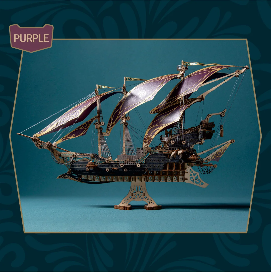 MMZ MODEL DIY 3D Wooden Puzzle Fantastic Spaceship Corsair Assembly Model Kits Toys For Children Kids Girls Birthday Gift 6