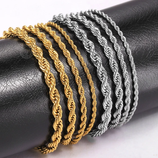 925 Sterling Silver Diamond Cut Solid Rope Bracelet/ Anklets For Men & -  Gold Depot Inc