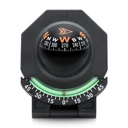 Compact Foldable Dashboard Compass with Integrated Slope Meter - High Precision Navigation Tool (Black)