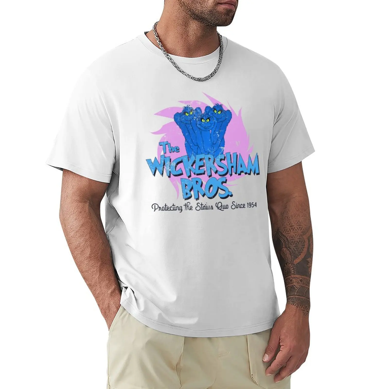 

The Wickersham Brothers, distressed T-shirt customs plain Short sleeve tee men