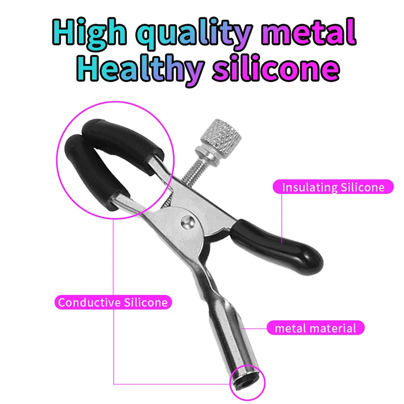Nipple sex toys nipple clamps nipple clamp vibrator Electric Shock Breast Stimulation Metal Nipples Clamps Labium Clitoris Clips Adult Games Sex Toys for Women Men Gay Masturbation