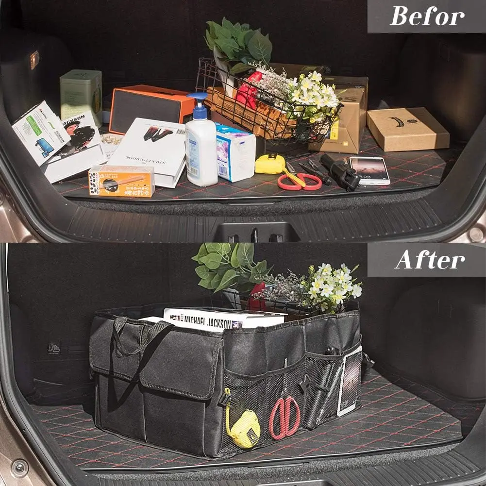 Trunk Organizer for All Cars, Foldable and Adjustable Shoulder Straps, Spacious Rear Storage Compartment,Ideal for Organizing