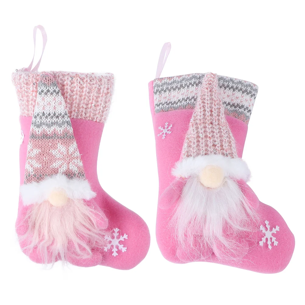 

2 Pcs Christmas Socks Faceless Decor Pendant Baby Pp Cotton Xmas Ornament Decorations for Indoors