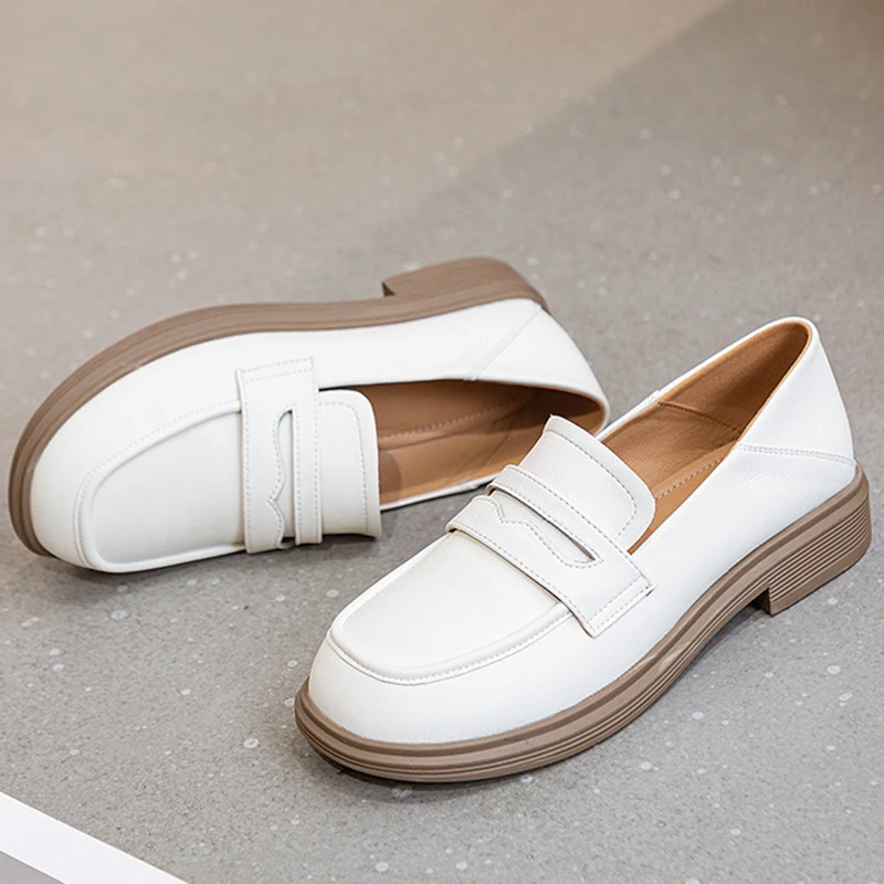 

Luxury Designer Shoes Women's Loafers Platform Elegant Flat Heel Women's Shoes 2022 Platform Sneakers Girls Leather Large Size