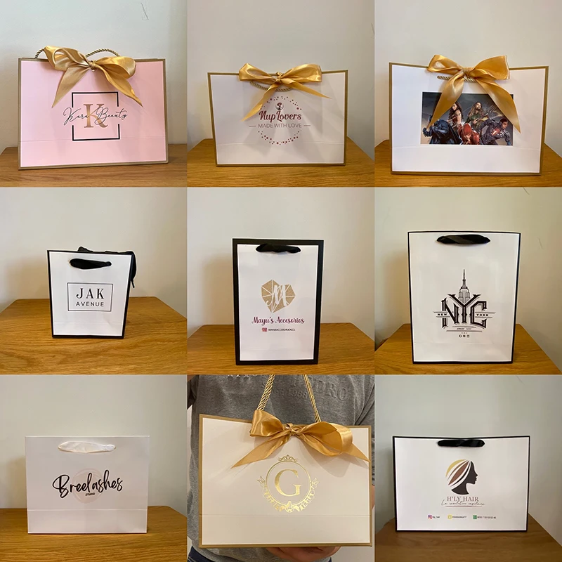 10 Pcs Custom Logo Paper Gifts Bag For Small Business Jewelry Personization Packages Wedding Favors Valentines Day Gifts Bags 2 S9a348cef2833436bbc458eabfc04e82a2