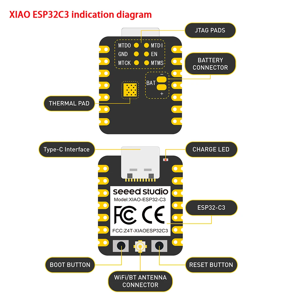 seeed studio XIAO ESP32-C3/C6/S3 optional Mini Development Board Module 2.4GHz W