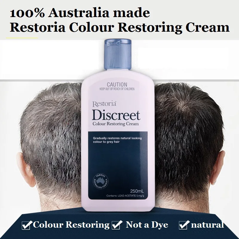 Restoria Discreet Colour Restoring Cream/ Lotion, Hair Care 250ml Grey Hair Treatment Reduce Grey Hair - Suitable for Men Women