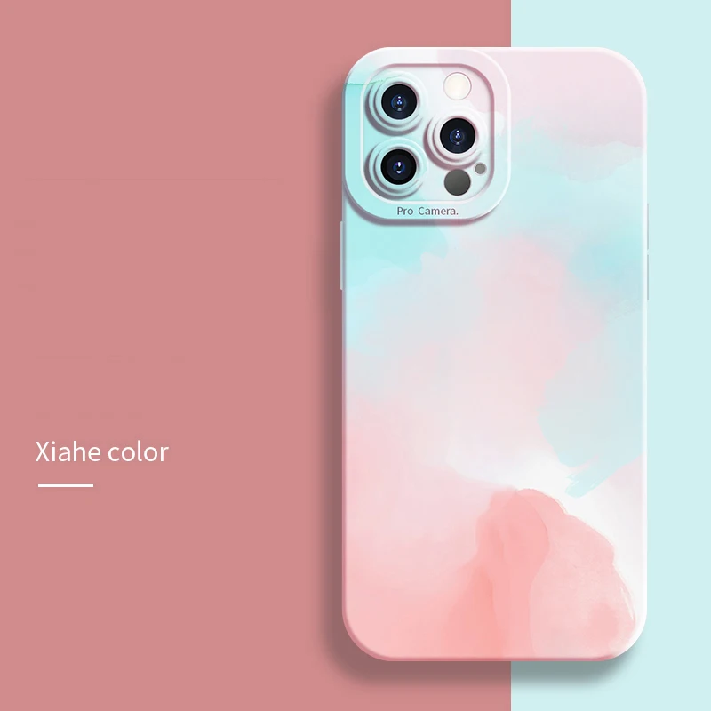 thumbnail image 1 of Funda de silicona suave a prueba de golpes con diseño de acuarela para iPhone 11, 12, 13, 14, 15, 16 Pro Max, Mini, XR, XS, X, 7, 8 Plus, SE 2, 1 of 5