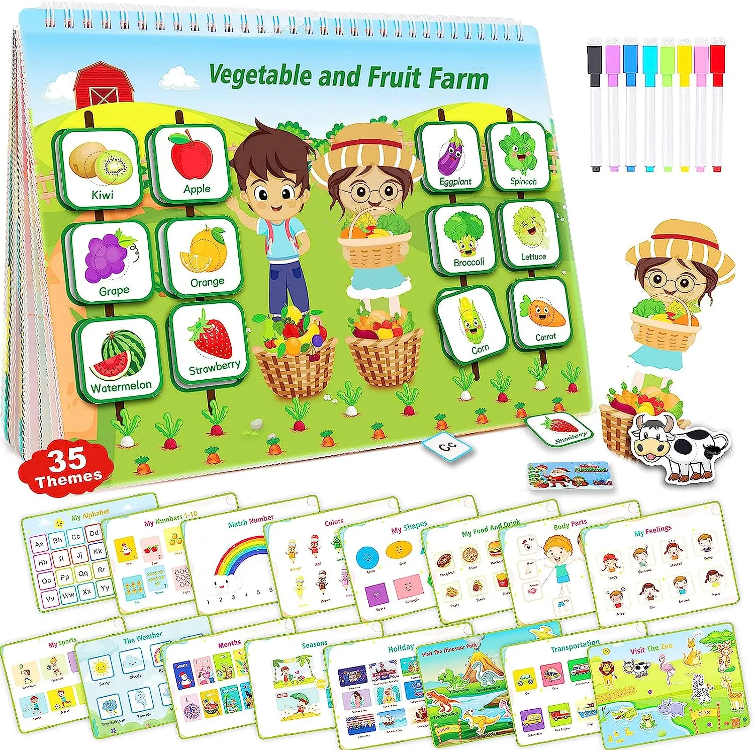 

Montessori Busy Book Learning Toys for 2 3 4 5 Year Old Toddler New 35 Themes Early Educational Binder Kids Preschool Activities