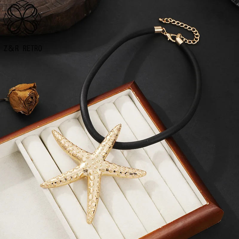 【CERRIC】 25SS/STARFISH LEATHER STRAP NECKLACE Amazon.com: Starfish Necklace Boho Starfish Sea Shell