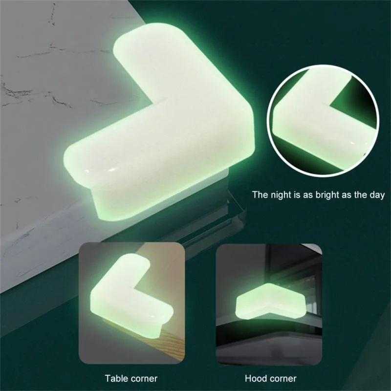 4Pcs/set Luminous Anti-collision Corner Table Corner Edge Protection Cover Baby Anti-collision Guards kids Safety Protector silicone table corner protector,table corner protector,table edge protector,furniture anti collision strip,door anti collision protector
