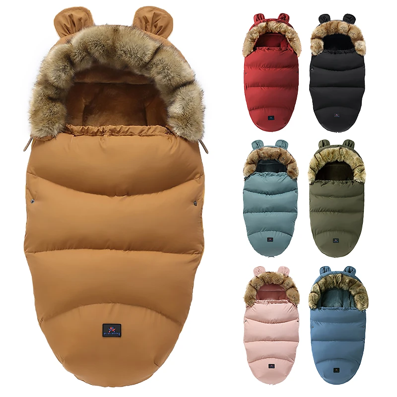 Baby Sleeping Bag Winter Outdoor Thick Warm Infant Blanket Keep Warm Baby Stroller Bunting Bags