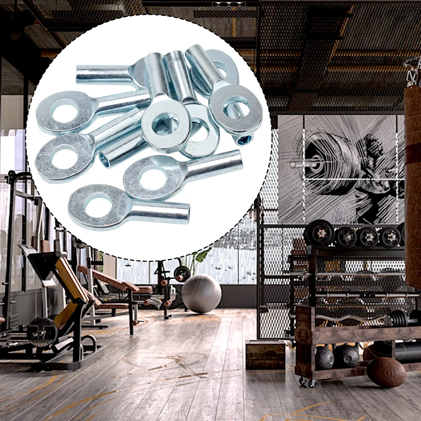 10pcs Gym Pulley Machine Cable Eyelet Terminal Wire Gym Pulley Machine Cable Eyelet Release Trigger Mounts Securely And Convenie fitness pulley cable,fitness equipment parts